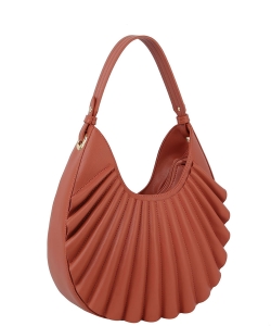 Ruffle Fashion Hobo Handbag D-0636 SADDLE